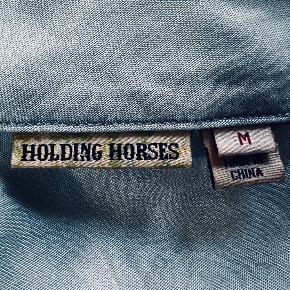 LN HOLDING HORSES for Anthropologie Maddie One Shoulder Light Blue Top S… - Picture 7 of 12